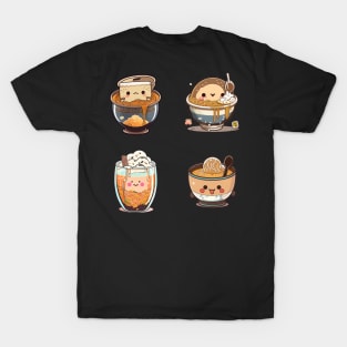 Funny kawaii eating ramen anime kawaii T-Shirt